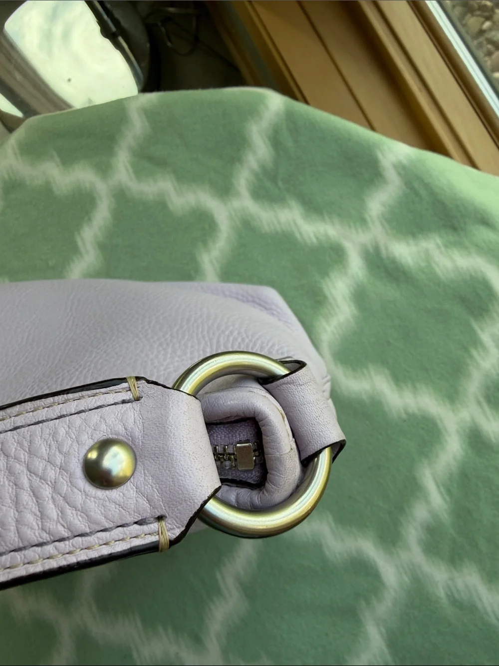 Coach Pebble Leather Shoulder Bag in Light Lavender lilac color